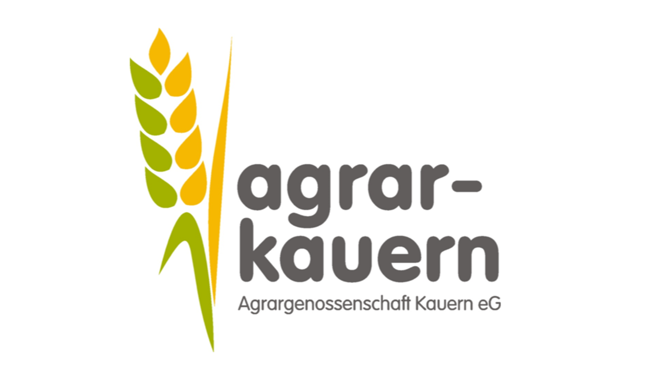 Grüne und gelbe Ähre neben "agrar-kauern Agrargenossenschaft Kauern eG"